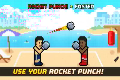 A boxing game with two characters and a rocket punch.